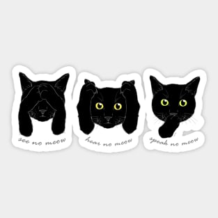 No Evil Cat - Black Cats Sticker